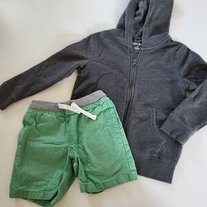 Cat & Jack Boy Hoodie + Shorts Lot 5T 4T